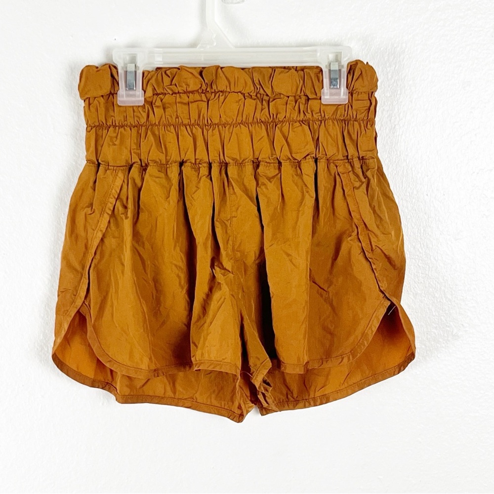 FREE PEOPLE MOVEMENT The Way Home Orange High Rise Lined Gym Yoga Shorts Small